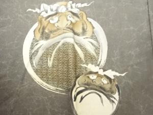 アンティーク　達磨模様男物長襦袢